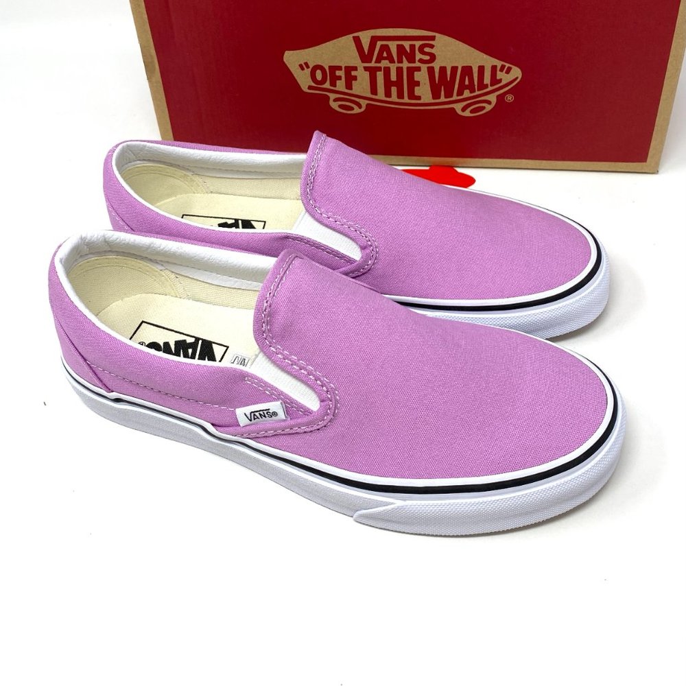 🌹Sale🌹 Vans Classic Shoes Women's Size Slip-On Orchid Pink Canvas VN0A33TB3SQ - Picture 8 of 11